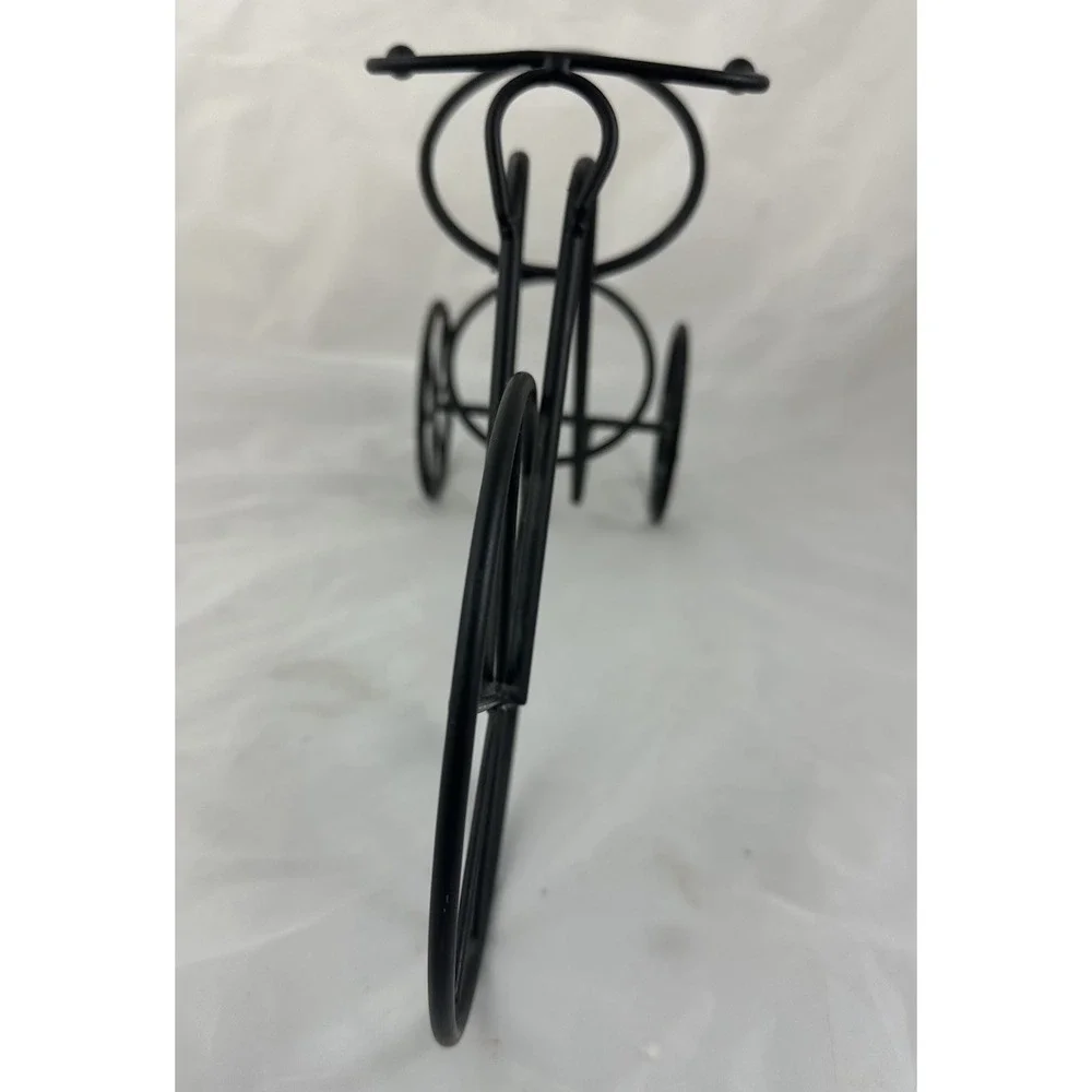 Wine Bottle Holder Rack Black Metal Tricycle Freestanding Countertop